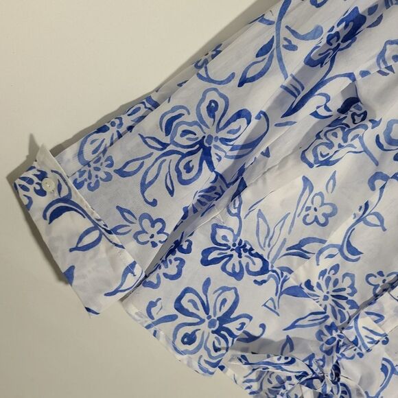 Jones New York Blue and White Flora Button Shirt - Picture 9 of 10